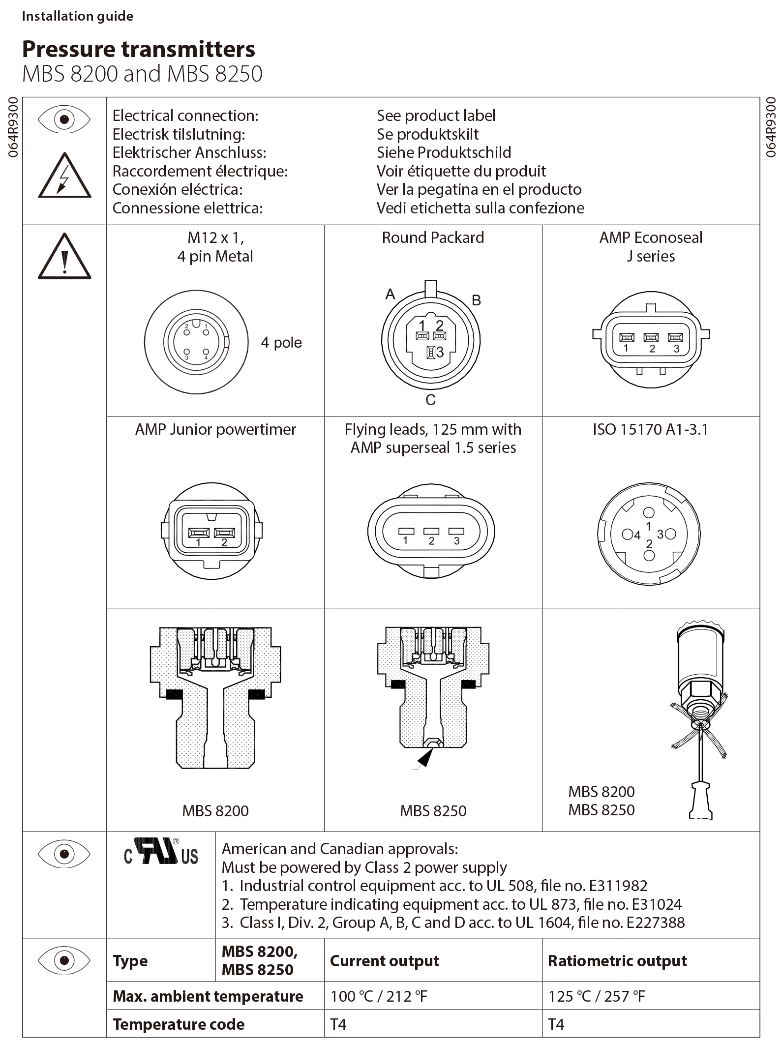 construction equipment pressure sensor 400Bar construction equipment pressure sensor 400Bar